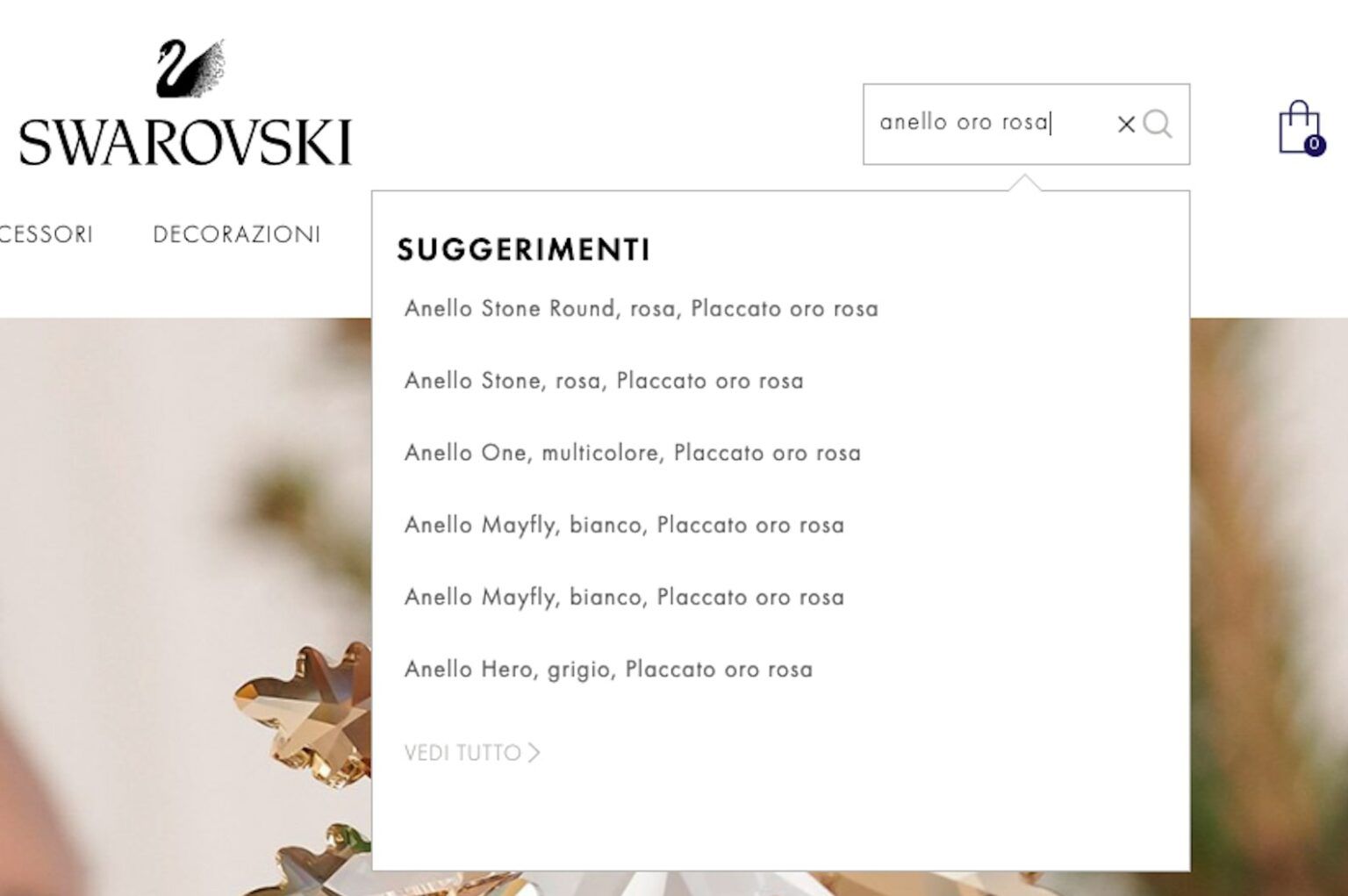 Ricerca interna del sito Swarovsky